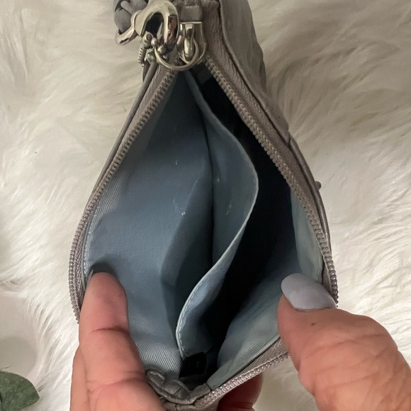 Coach Parker perforated Op art Silver Wristlet Clutch - Picture 3 of 3